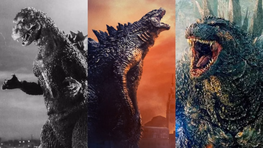 La criatura Godzilla en una escena de una de sus películas clásicas y modernas en plataformas de streaming.