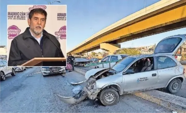 Vista aérea de una avenida principal en la ciudad de Chihuahua, mostrando el tráfico vehicular y la