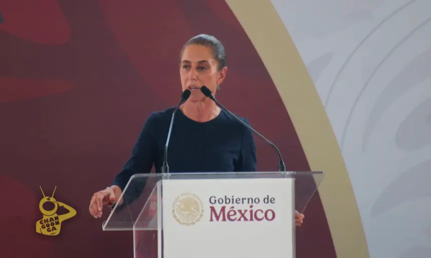 Claudia Sheinbaum durante su visita en Lázaro Cárdenas, Michoacán.