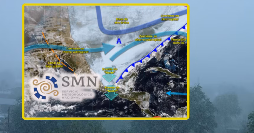 Alertas del SMN sobre condiciones climáticas severas en el país.