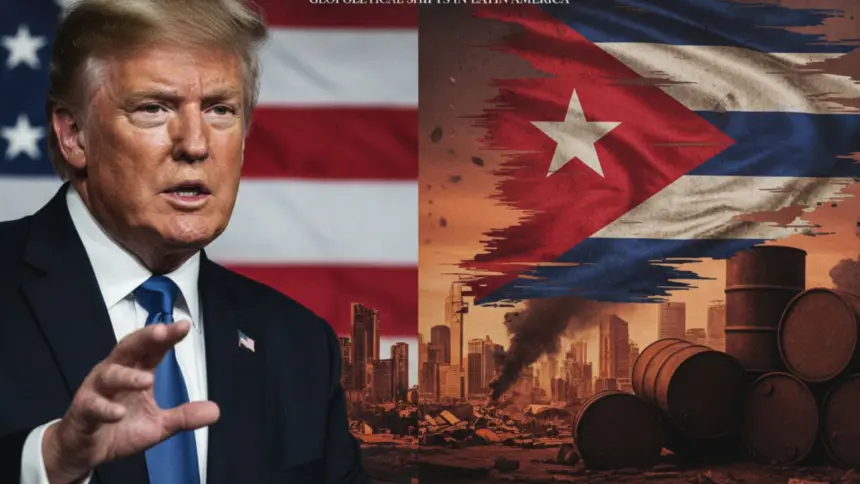 Trump durante su conferencia sobre la crisis en Cuba y su suministro energético.