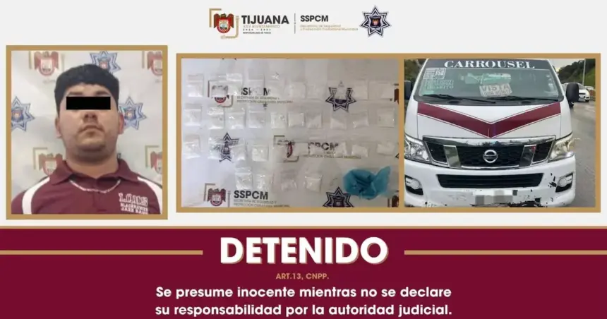 La Policía Municipal arresta a un hombre tras encontrar sustancias ilícitas en su vehículo de servicio.